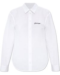 Balenciaga - Shirt With Embroidered Logo - Lyst