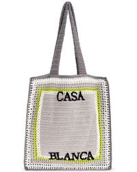 CASABLANCA - Crocheted Bag With Logo - Lyst