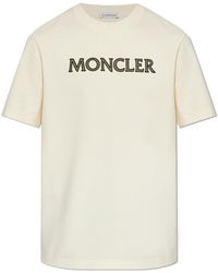 Moncler - T-Shirt With Embroidered Logo - Lyst