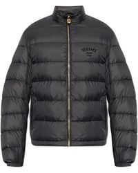 Versace - Puffer Jacket With Stand-Up Collar - Lyst