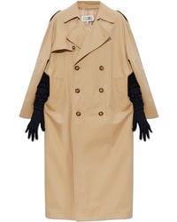 MM6 by Maison Margiela - Trench Coat With Decorative Tie - Lyst