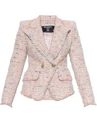Balmain - Tweed Blazer With Lurex Thread - Lyst