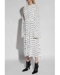 Balenciaga - Pleated Dress With Polka Dot Pattern - Lyst