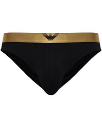 Emporio Armani - Cotton Briefs With Logo - Lyst