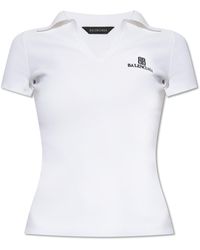 Balenciaga - Polo With Embroidered Logo - Lyst