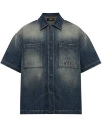 Amiri - Denim Shirt With Short Sleeves - Lyst
