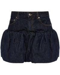 Ganni - Short Denim Skirt - Lyst