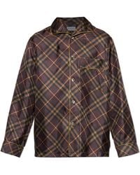 Burberry - Silk Shirt With A Check Pattern - Lyst