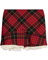 McQueen - Short Skirt With A Checked Pattern - Lyst