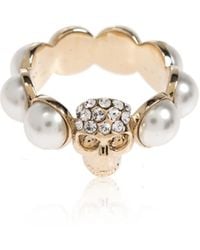 McQueen - Ring With Shimmering Crystals - Lyst