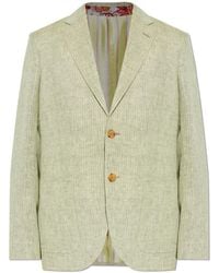 Etro - Linen Herringbone-Patterned Blazer - Lyst