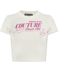 Versace Jeans Couture - T-Shirt With Glitter Print - Lyst