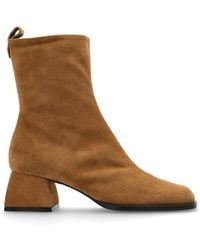 NODALETO - Suede Heeled Ankle Boots - Lyst
