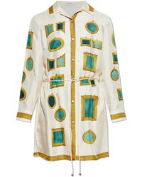 Versace - Silk Dress With "The Gallery" Print - Lyst