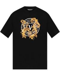 Versace Jeans Couture - T-Shirt With Printed Logo - Lyst