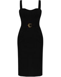 Versace Jeans Couture - Denim Dress With Transparent Inserts - Lyst