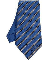Versace - Silk Tie With Greek Pattern - Lyst