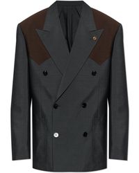 Versace - Double-Breasted Blazer With A Single Vent - Lyst