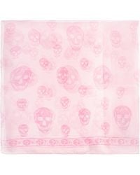 McQueen - Silk Scarf With A Distinctive Skull Motif - Lyst