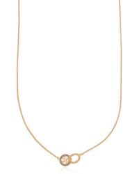 Tory Burch - Necklace With A Logo Encrusted With Shimmering Crystals - Lyst