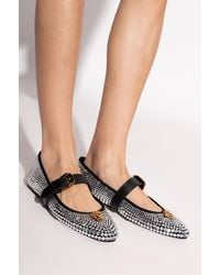 Versace - Ballet Flats With Shimmering Crystals - Lyst