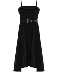 Ganni - Asymmetric Dress With A Waist Belt - Lyst