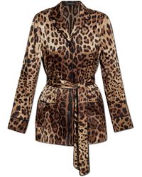 Dolce & Gabbana - Silk Shirt With Animal Motif - Lyst