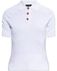Dolce & Gabbana - Polo With Crystal Buttons - Lyst