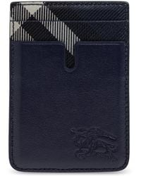 Burberry - Leather Card Holder With Logo - Lyst