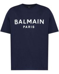 Balmain - T-Shirt With Printed Logo - Lyst