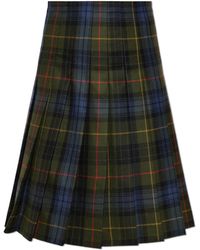 Etro - Wool Skirt With A Check Pattern - Lyst