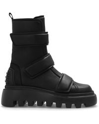 Vic Matié - Leather Ankle Boots With Logo - Lyst