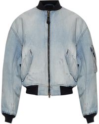 Balenciaga - Denim Bomber Jacket - Lyst