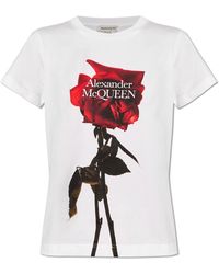 Alexander McQueen - 'shadow Rose' Printed T-shirt, - Lyst