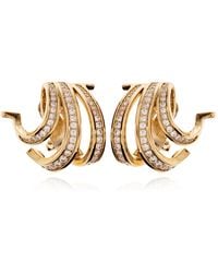Ferragamo - Clip-On Earrings With Shimmering Crystals - Lyst