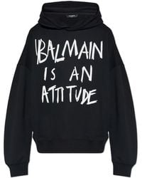 Balmain - Sweatshirt With Printed Logo - Lyst