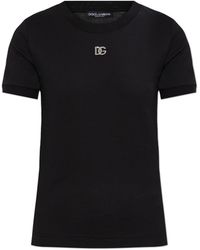 Dolce & Gabbana - T-Shirt With Shimmering Logo - Lyst