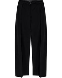 Loewe - Wool Trousers With Belt - Lyst