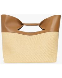 Alexander McQueen - The Large Bow Raffia & Leather Tote Bag - Lyst
