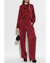 MICHAEL Michael Kors - Satin Shirt With Decorative Neck Tie - Lyst