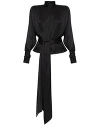 Balmain - Silk Shirt With Asymmetric Cut - Lyst