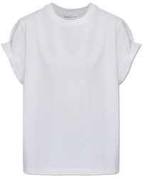 Victoria Beckham - T-Shirt With Rolled-Up Sleeves - Lyst