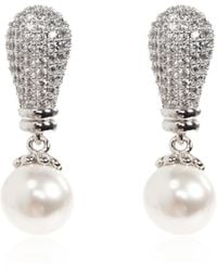 Self-Portrait - Earrings With Shimmering Crystals - Lyst