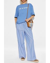Marni - Cotton Trousers With Striped Pattern - Lyst