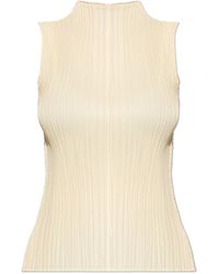 Pleats Please Issey Miyake - Pleated Sleeveless Top - Lyst