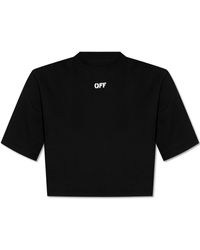 Off-White c/o Virgil Abloh - Off- Cropped T-Shirt With Logo - Lyst