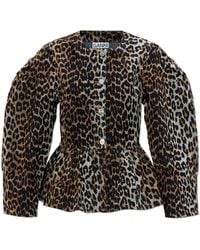 Ganni - Shirt With Animal Motif - Lyst