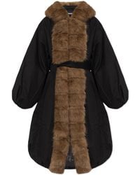 ROTATE BIRGER CHRISTENSEN - Coat With Faux Fur - Lyst
