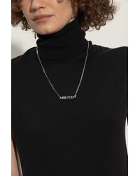 McQueen - Necklace With A Logo Encrusted With Sparkling Crystals - Lyst
