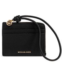 MICHAEL Michael Kors - Leather Card Holder With Logo - Lyst